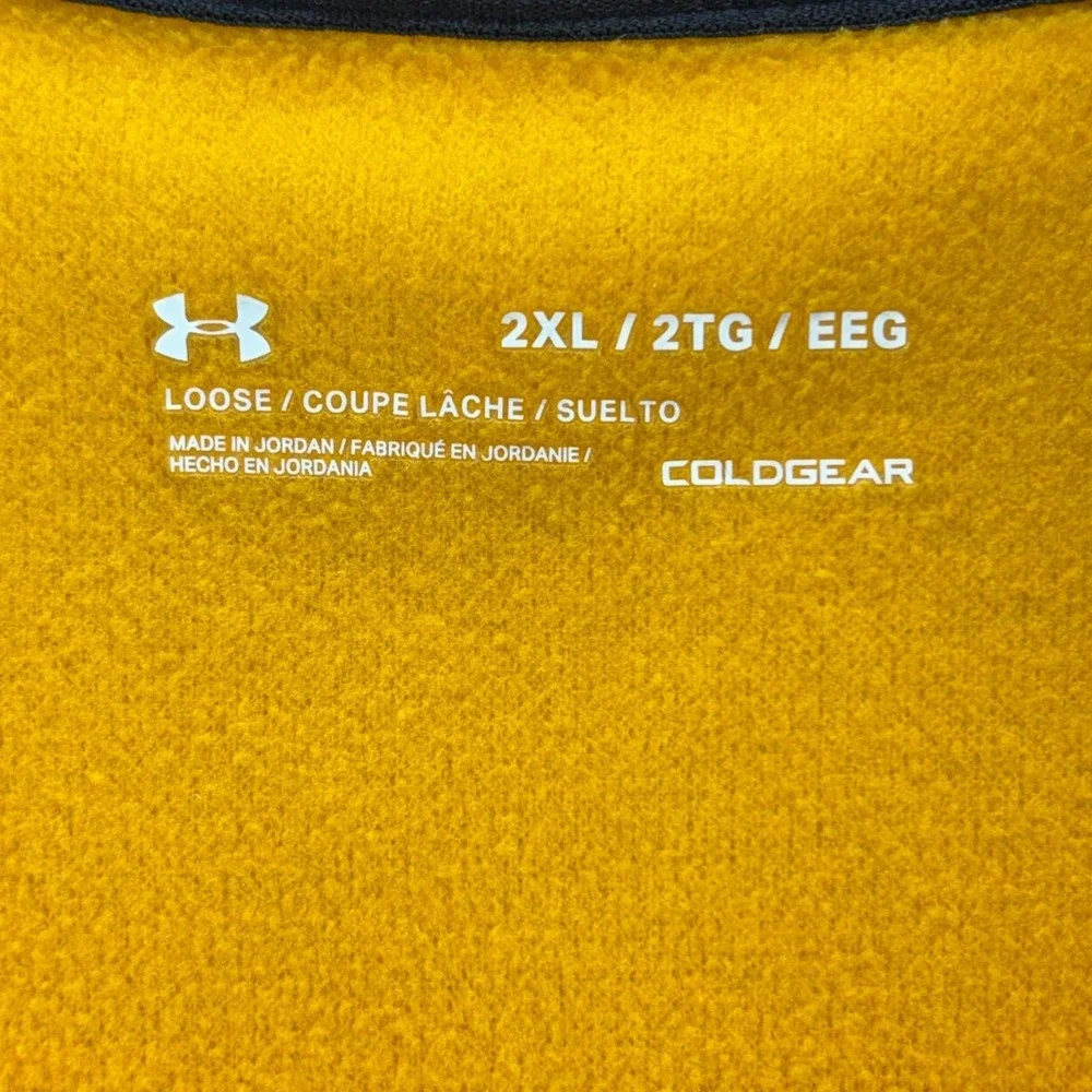 Under Armour Pullover Mens 2XL ColdGear 1/4 Zip Gold Heather Fleece Loose Fit